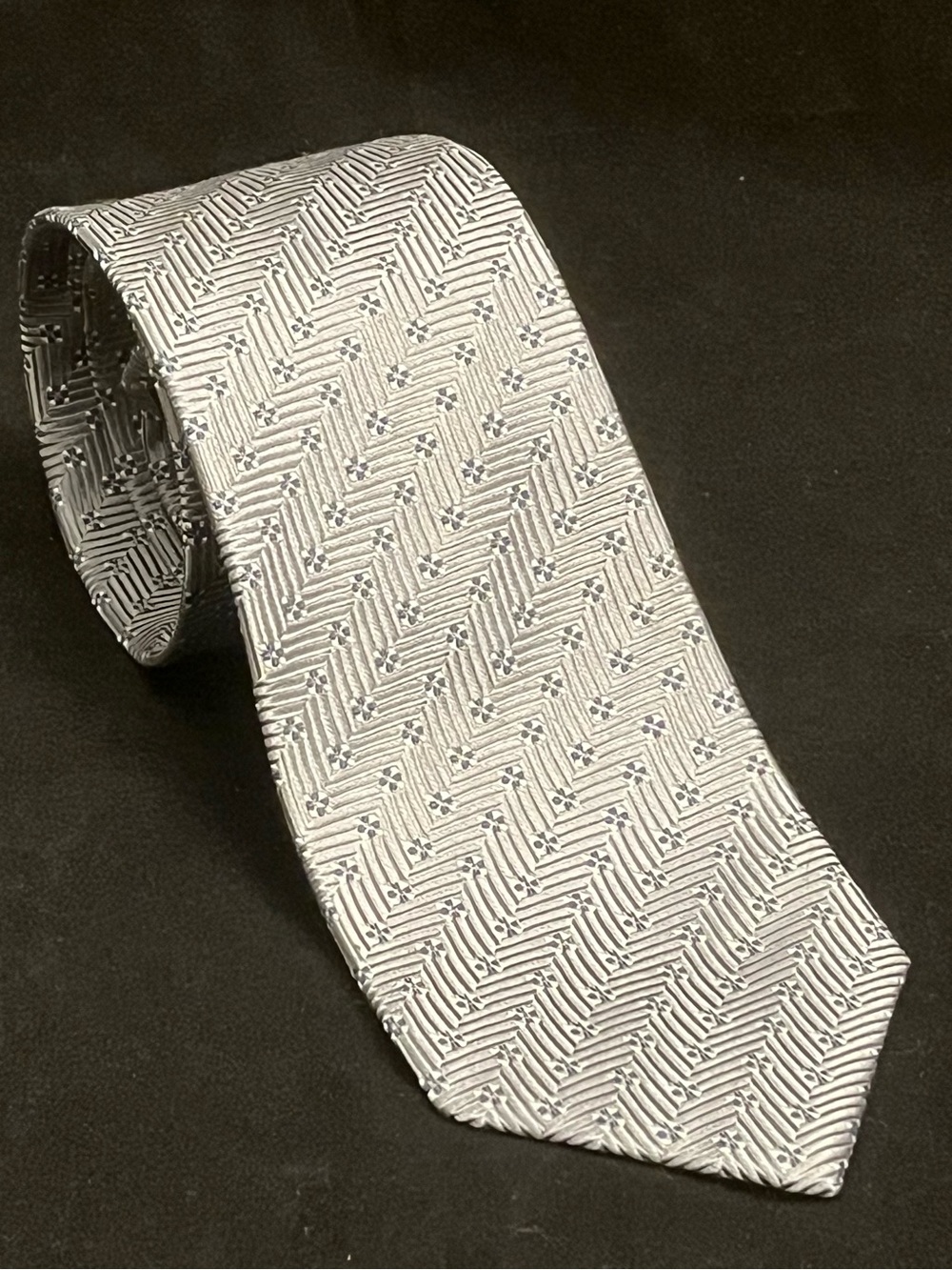 Jos. A. Bank Traveler Geometric Gray/Silver Silk Tie